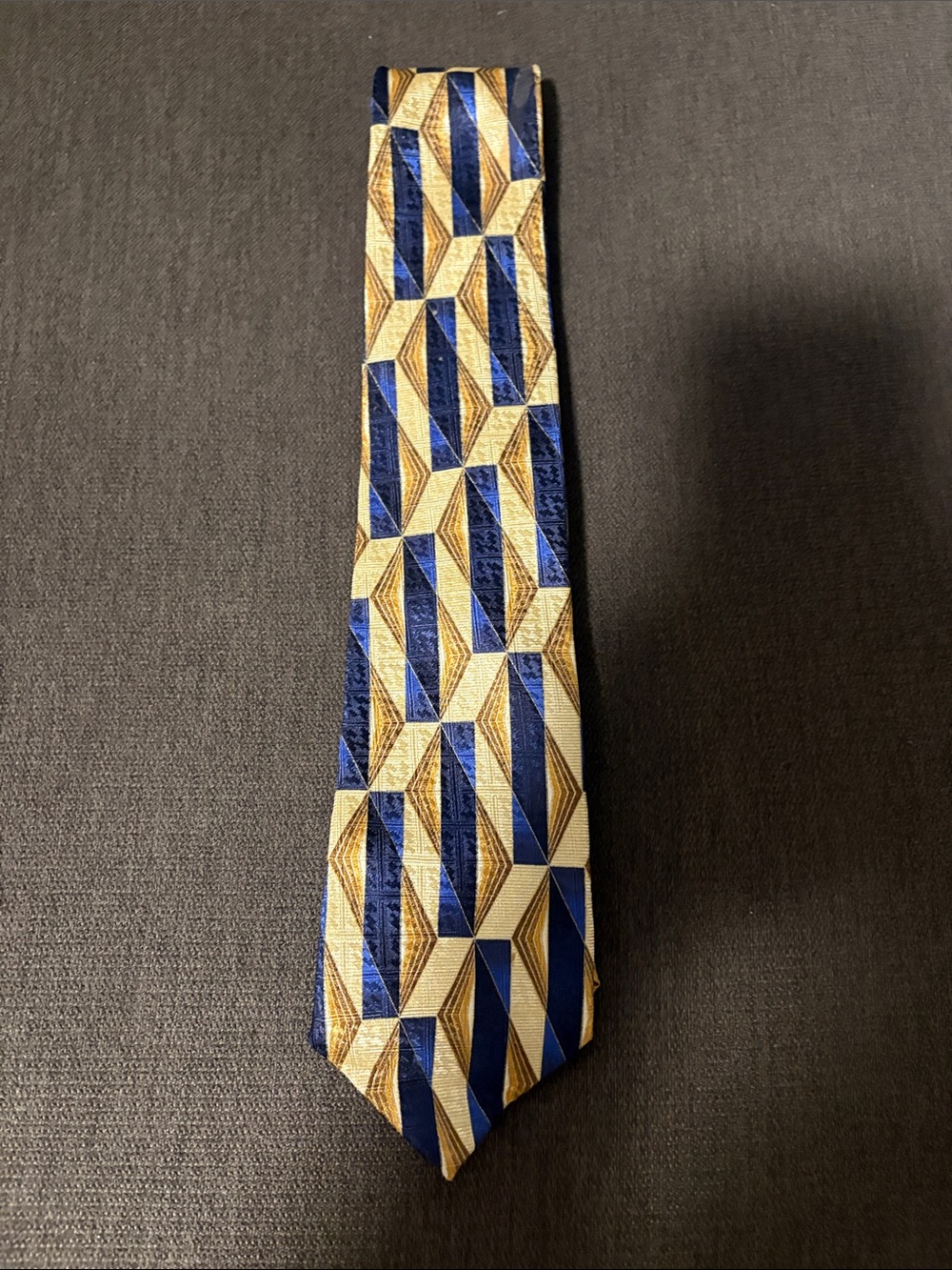 Contissima Geometric Blue and Gold Men's Tie